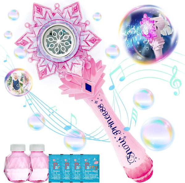 Frozen II Princess Snowflake Magic Bubble Blower Wand Machine Kids Toy Gun