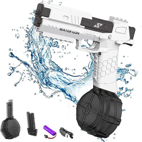 Electric Water Guns, High Capacity Automatic Squirt Guns up to 32FT Range, One-Button Automatic Water Soaker blaster Toy for Kids & Adults Summer Swimming Pool Party