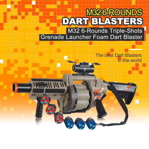 M32 6-Rounds Triple-Shots Grenade Launcher Foam Dart Blaster