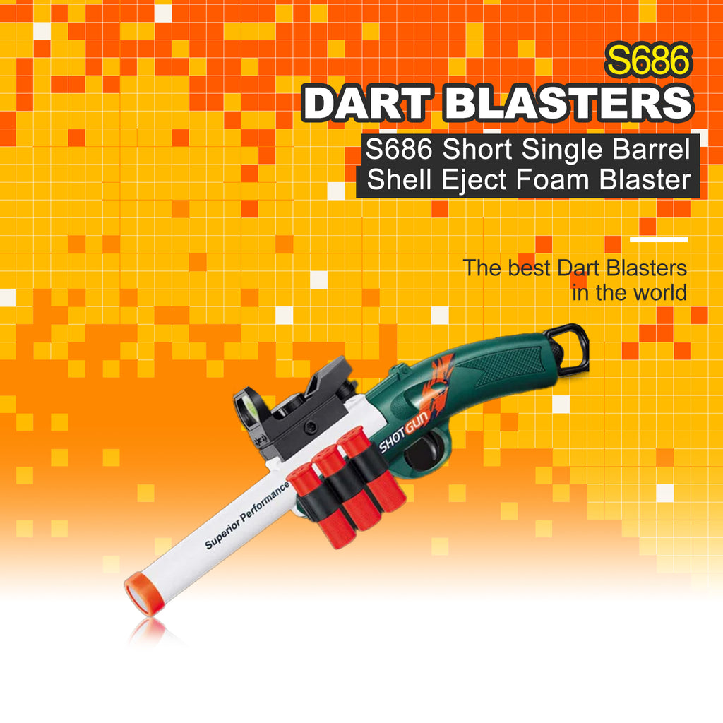 S686 Short Single Barrel Shell Eject Foam Blaster – Biu Blaster