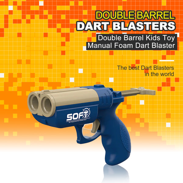 Double Barrel Kids Toy  Manual Foam Dart Blaster