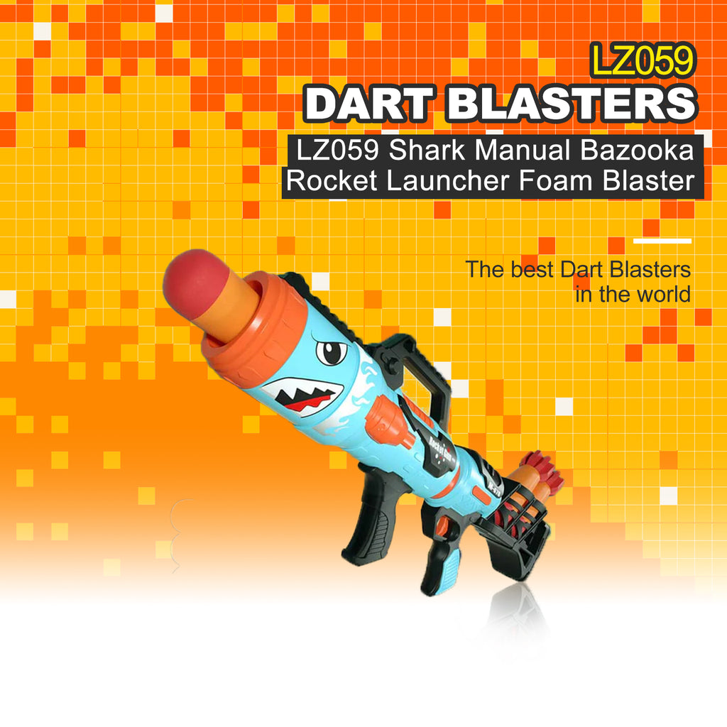 LZ059 Shark Manual Bazooka Rocket Launcher Foam Blaster – Biu Blaster