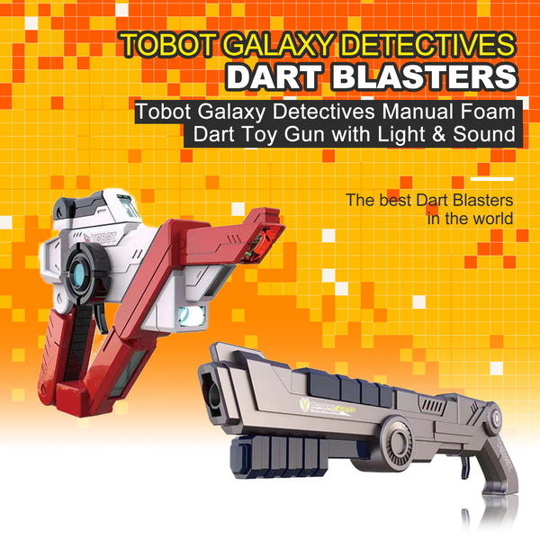 Tobot Galaxy Detectives Manual Foam Dart Toy Gun with Light & Sound