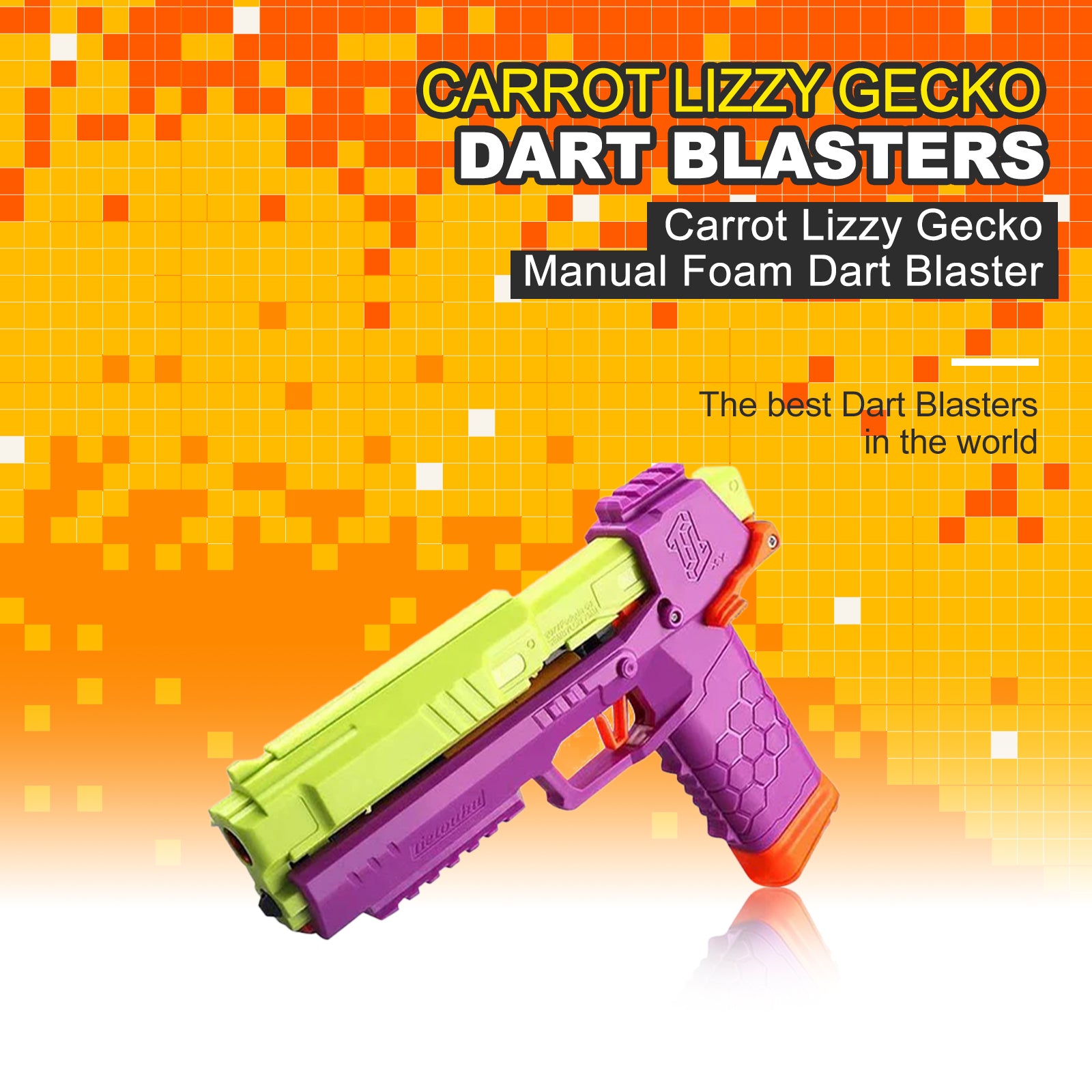Carrot Lizzy Gecko Manual Foam Dart Blaster – Biu Blaster