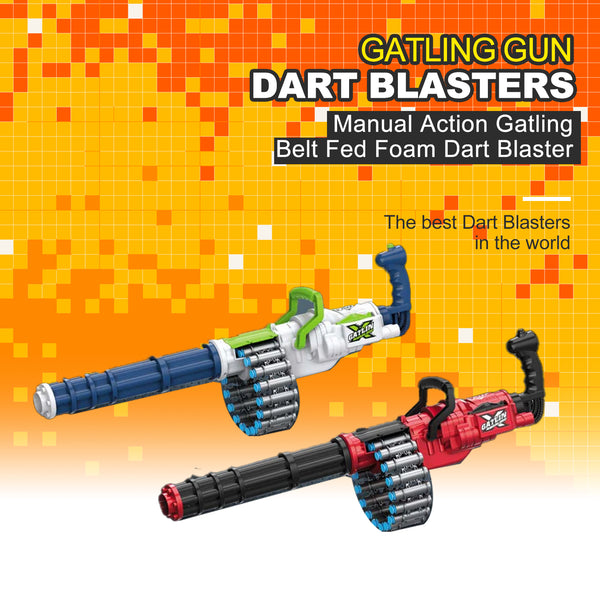 Manual Action Gatling Belt Fed Foam Dart Blaster