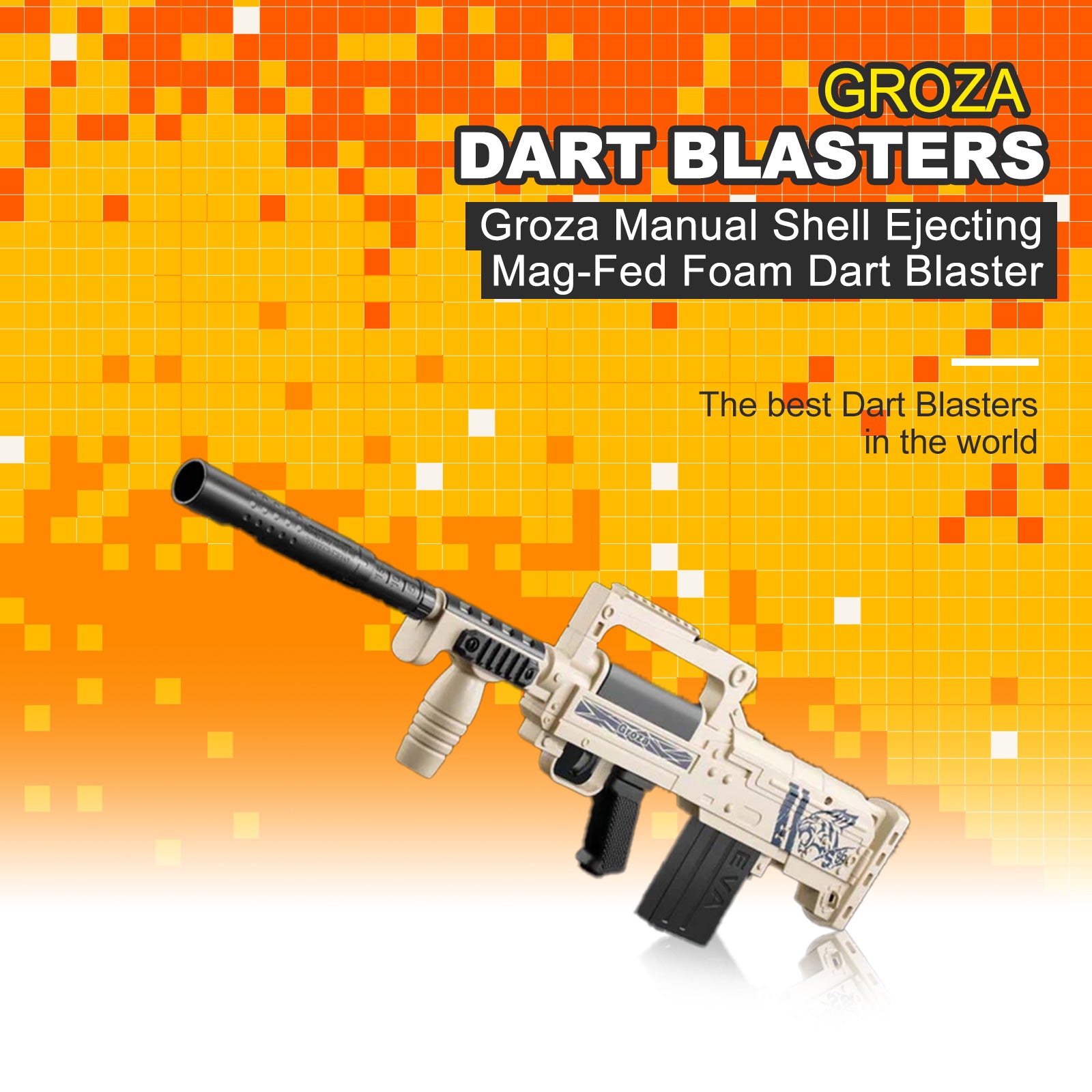 Groza Manual Shell Ejecting Mag-Fed Foam Dart Blaster – Biu Blaster