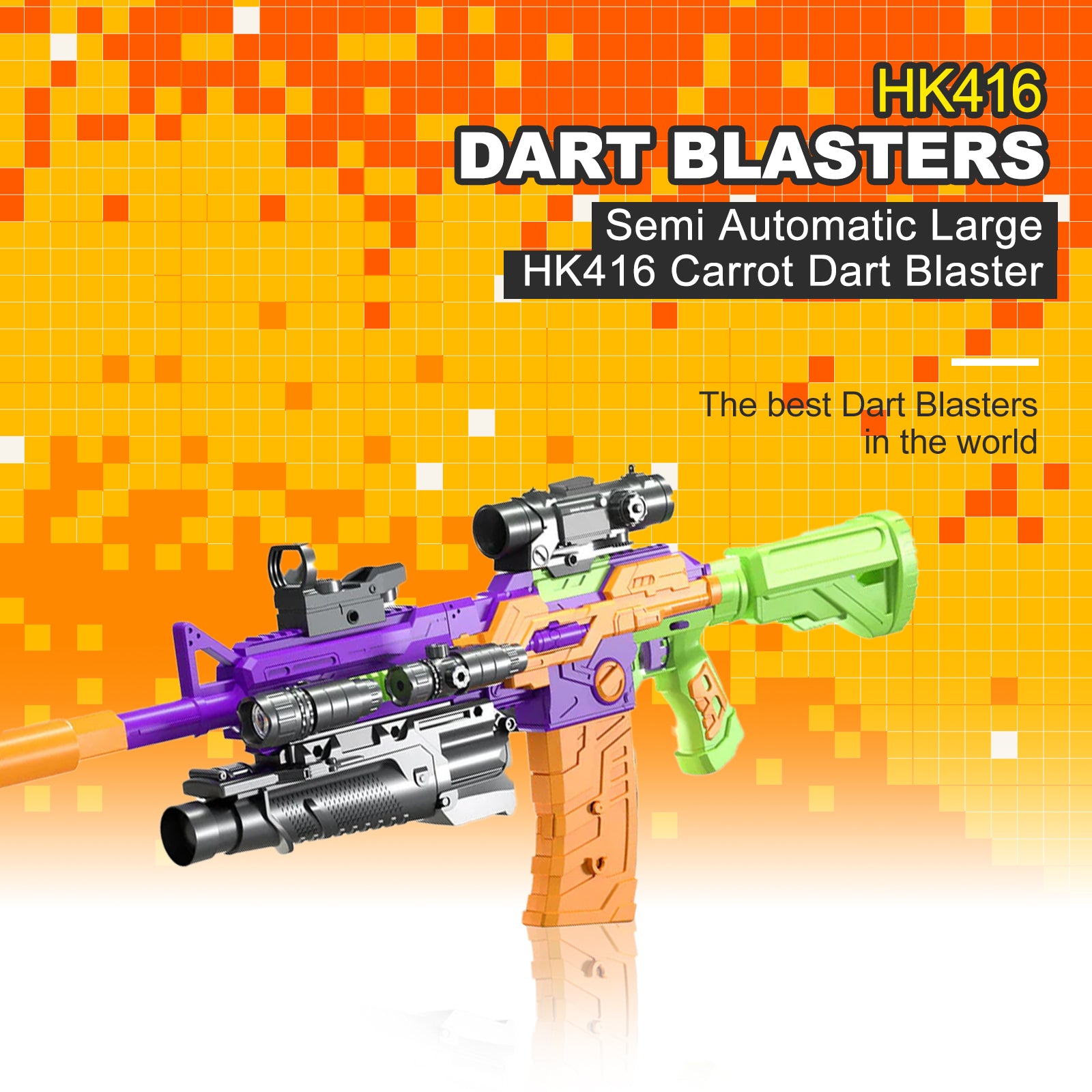 Semi Automatic Large HK416 Carrot Dart Blaster – Biu Blaster