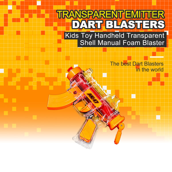 Kids Toy Handheld Transparent Shell Manual Foam Blaster