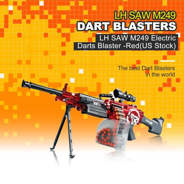 LH SAW M249 Electric Darts Blaster -Red(US Stock)