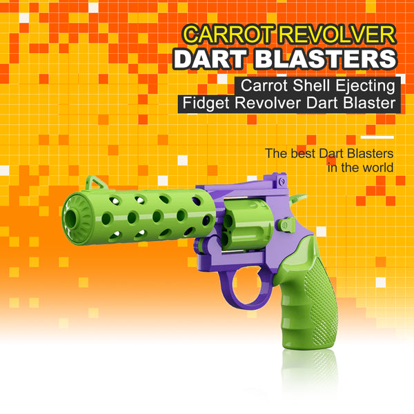 Carrot Shell Ejecting Fidget Revolver Dart Blaster