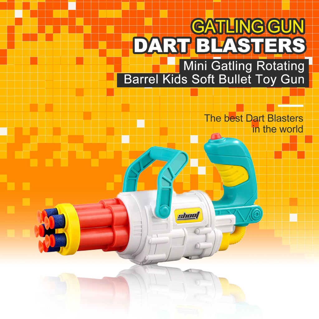 Mini Gatling Rotating Barrel Kids Soft Bullet Toy Gun – Biu Blaster