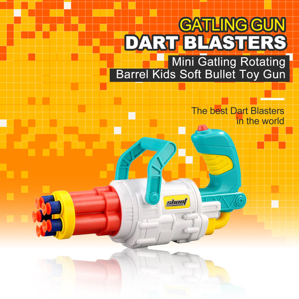 Mini Gatling Rotating Barrel Kids Soft Bullet Toy Gun