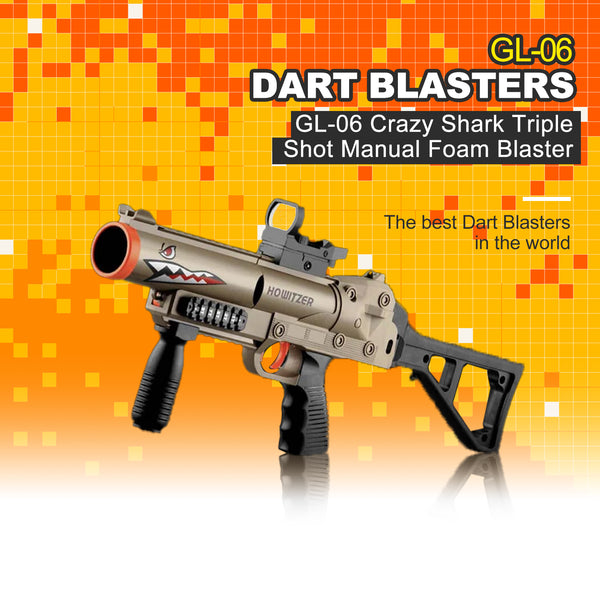 GL-06 Crazy Shark Triple Shot Manual Foam Blaster