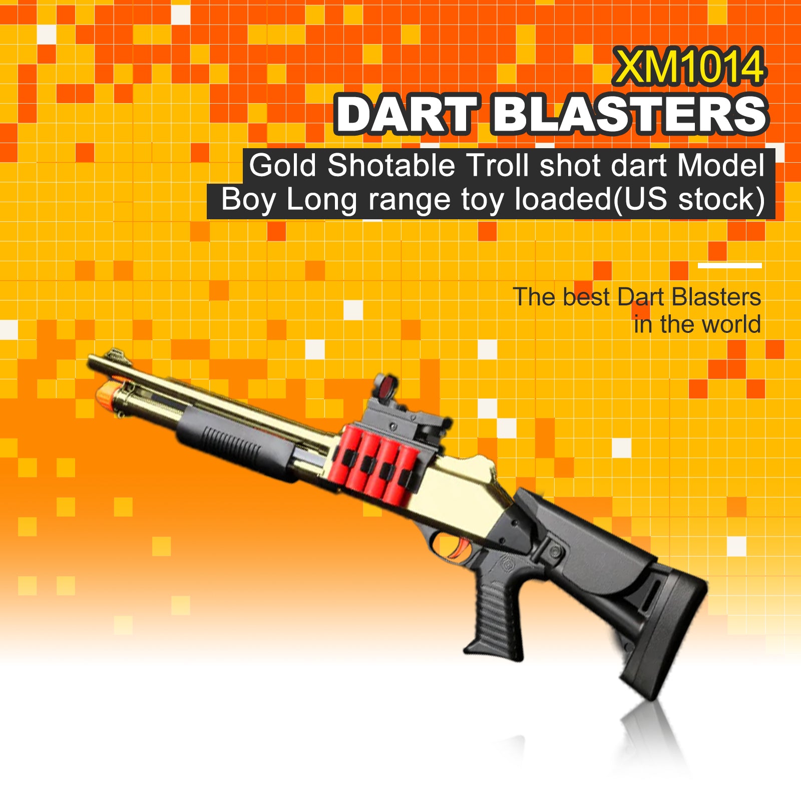 XM1014 Shell soft blaster Gold Shotable Troll shot dart Model Boy