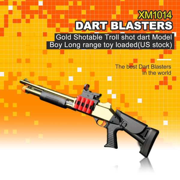 XM1014 Shell soft blaster Gold Shotable Troll shot dart Model Boy Long range toy  loaded(US stock)