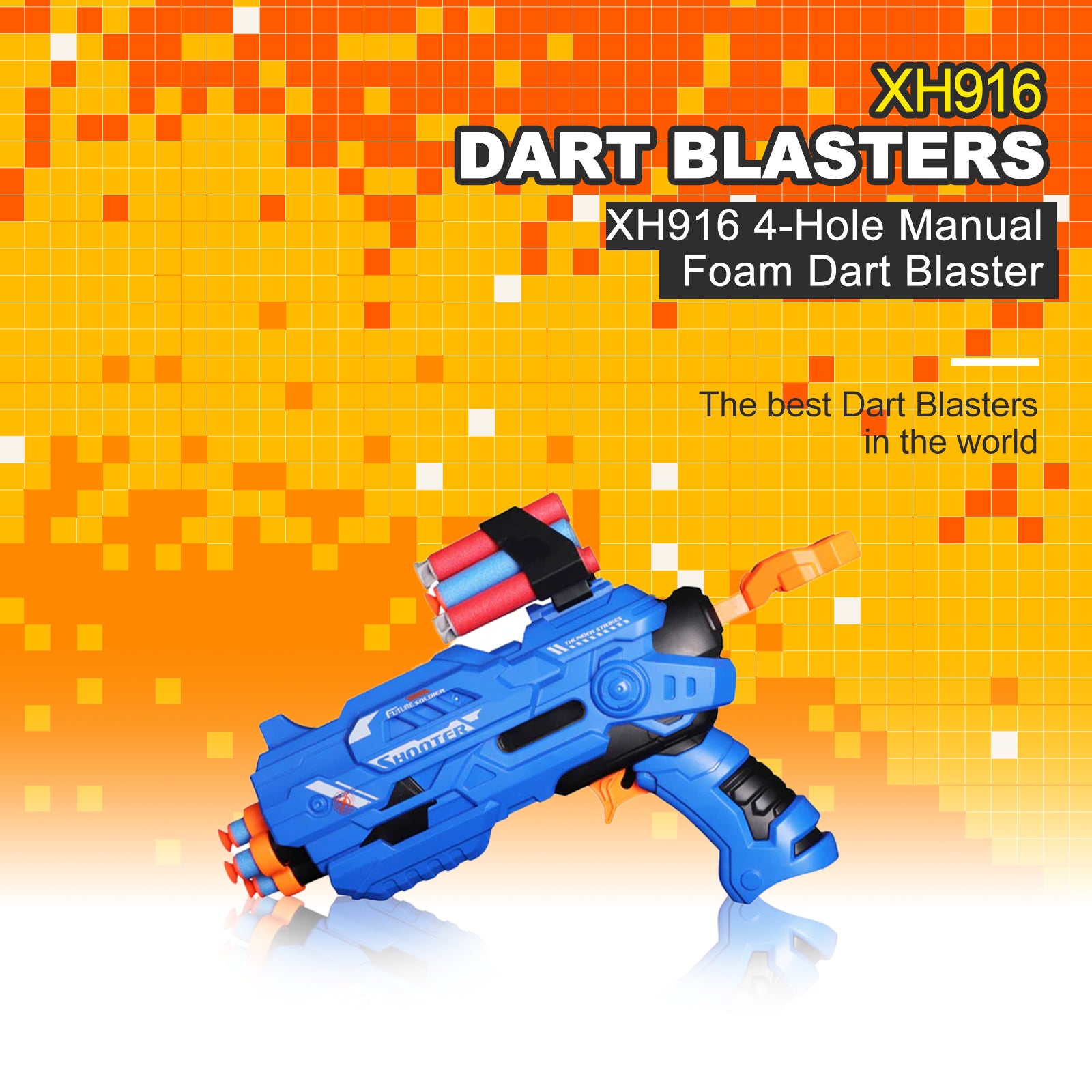 ぱるお XH916 4-Hole Manual Foam Dart Blaster – Biu Blaster