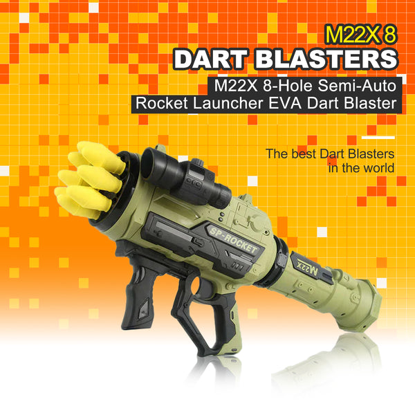 M22X 8-Hole Semi-Auto Rocket Launcher EVA Dart Blaster