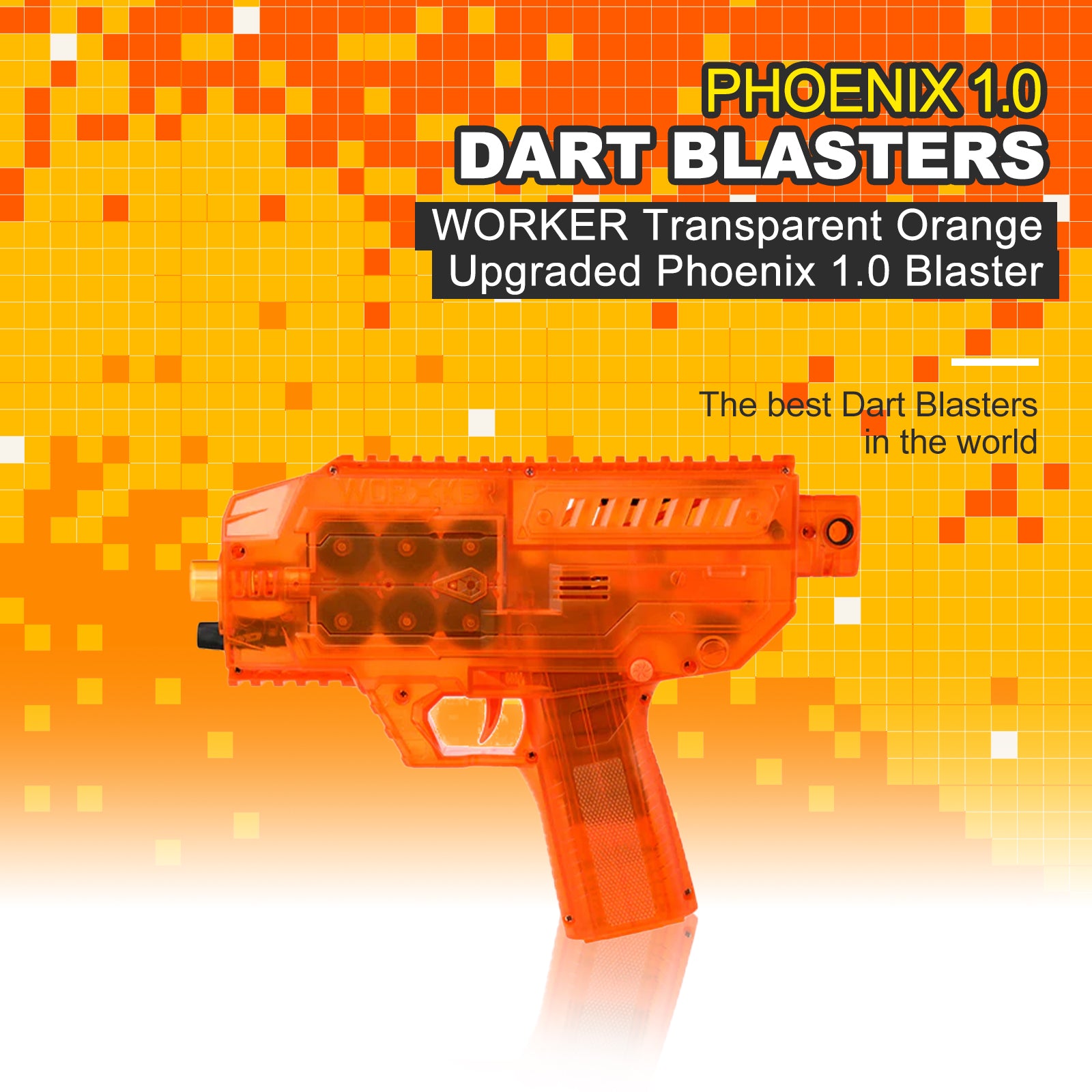 WORKER Transparent Orange Upgraded Phoenix 1.0 Blaster – Biu