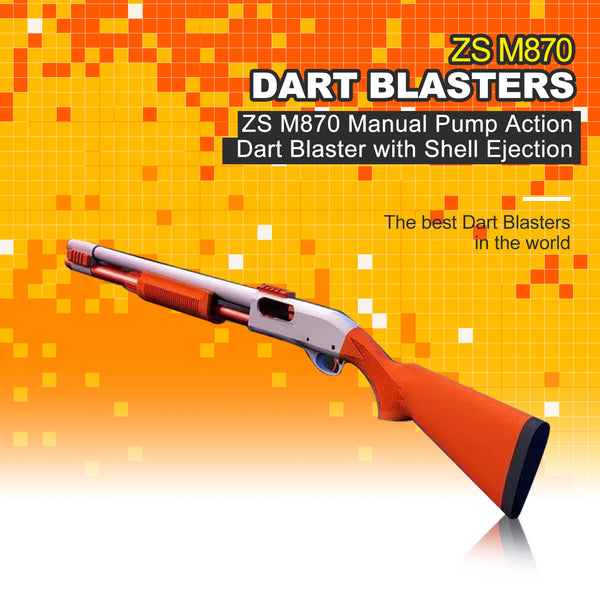 ZS M870 Manual Pump Action Dart Blaster with Shell Ejection