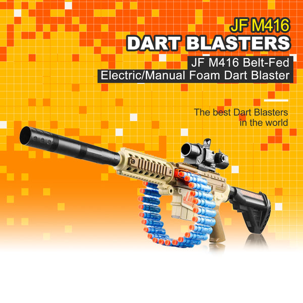 JF M416 Belt-Fed Electric/Manual Foam Dart Blaster