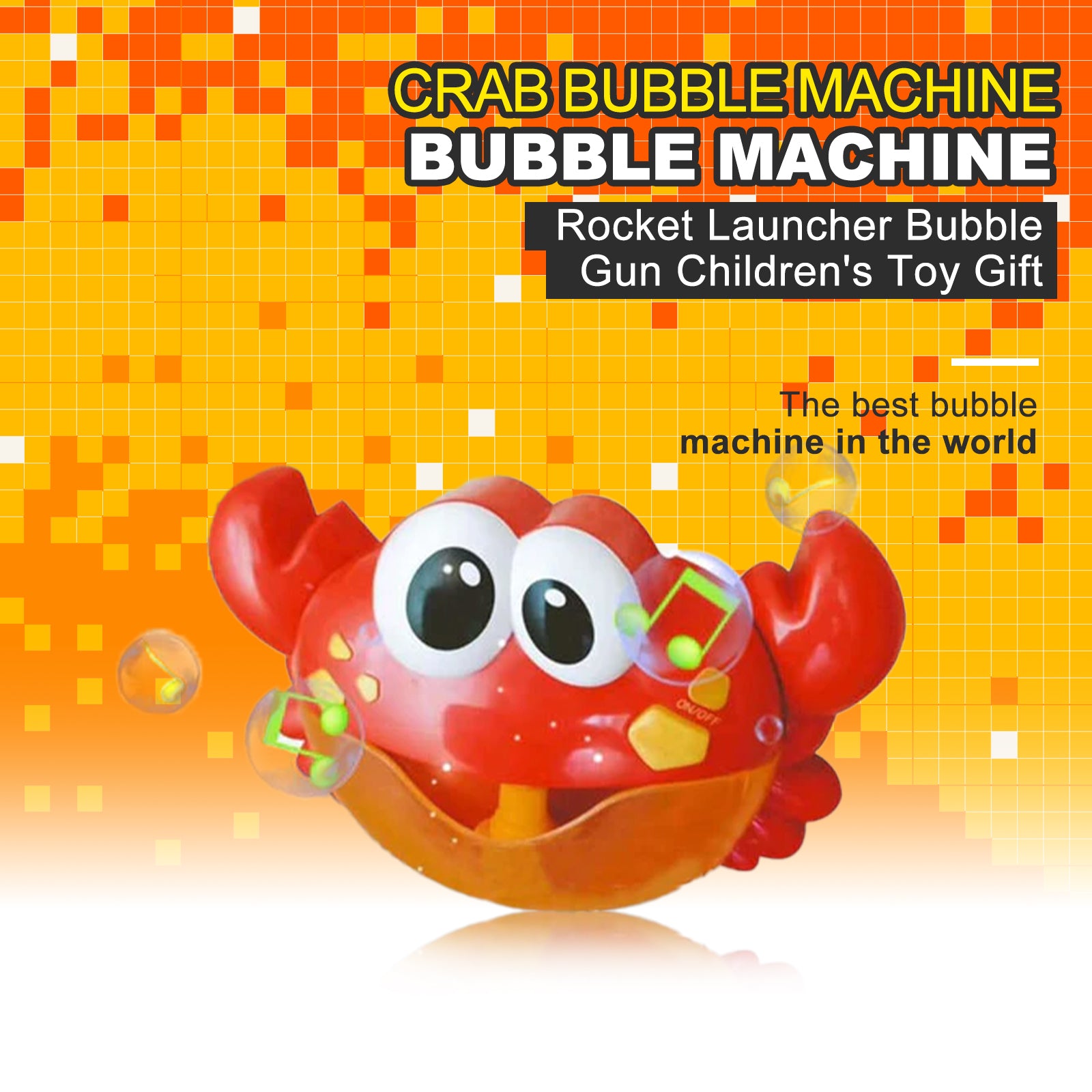 Bathtub Bath Toy Crab Bubbler Bubble Machine with Nursery Rhyme for Ba Biu Blaster