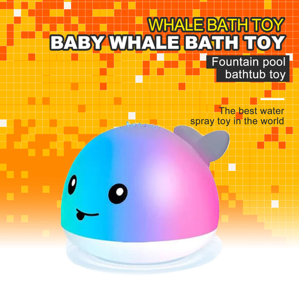 Baby Whale Bath Toys, Rechargeable Light Up for Kids Toddlers, Spray Water Pool Bathtub Toys (US Stock)