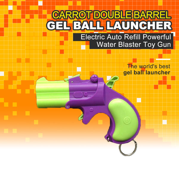 Carrot Double Barrel Mini Keychain Gel Ball Blaster