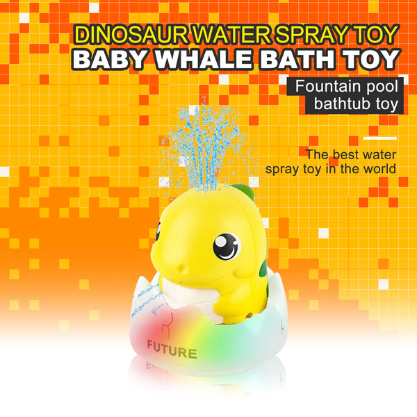Water Spraying Dinosaur Squirt Toy Light Up Bath Toys for Kids