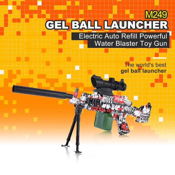 M249 Orbeez Gun Electric Automatic Splatter Ball Blaster with Drum Fed