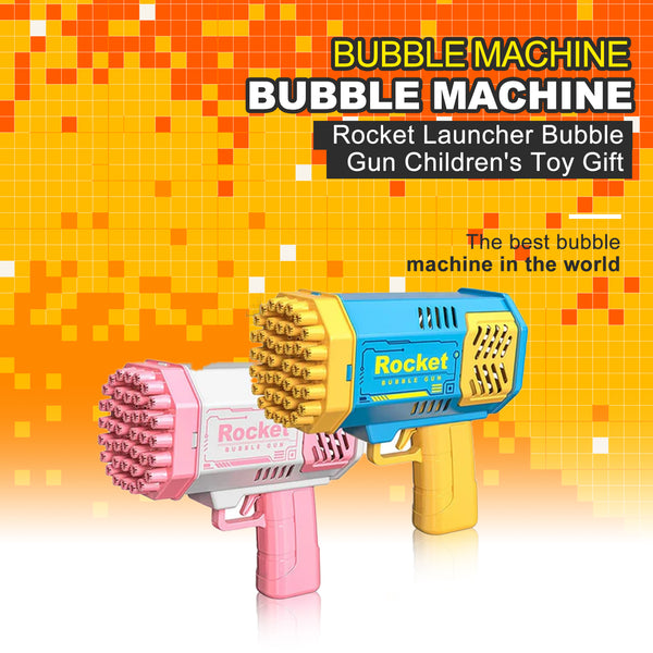 2-Pack 40-Hole Bubble Gun with Flashlight, Rocket Launcher Bubble Machine Bubble Blower Bubble Maker Bazooka Bubble Gun Kids Toy Gifts for Outdoor Indoor Birthday Wedding Party (US Stock)