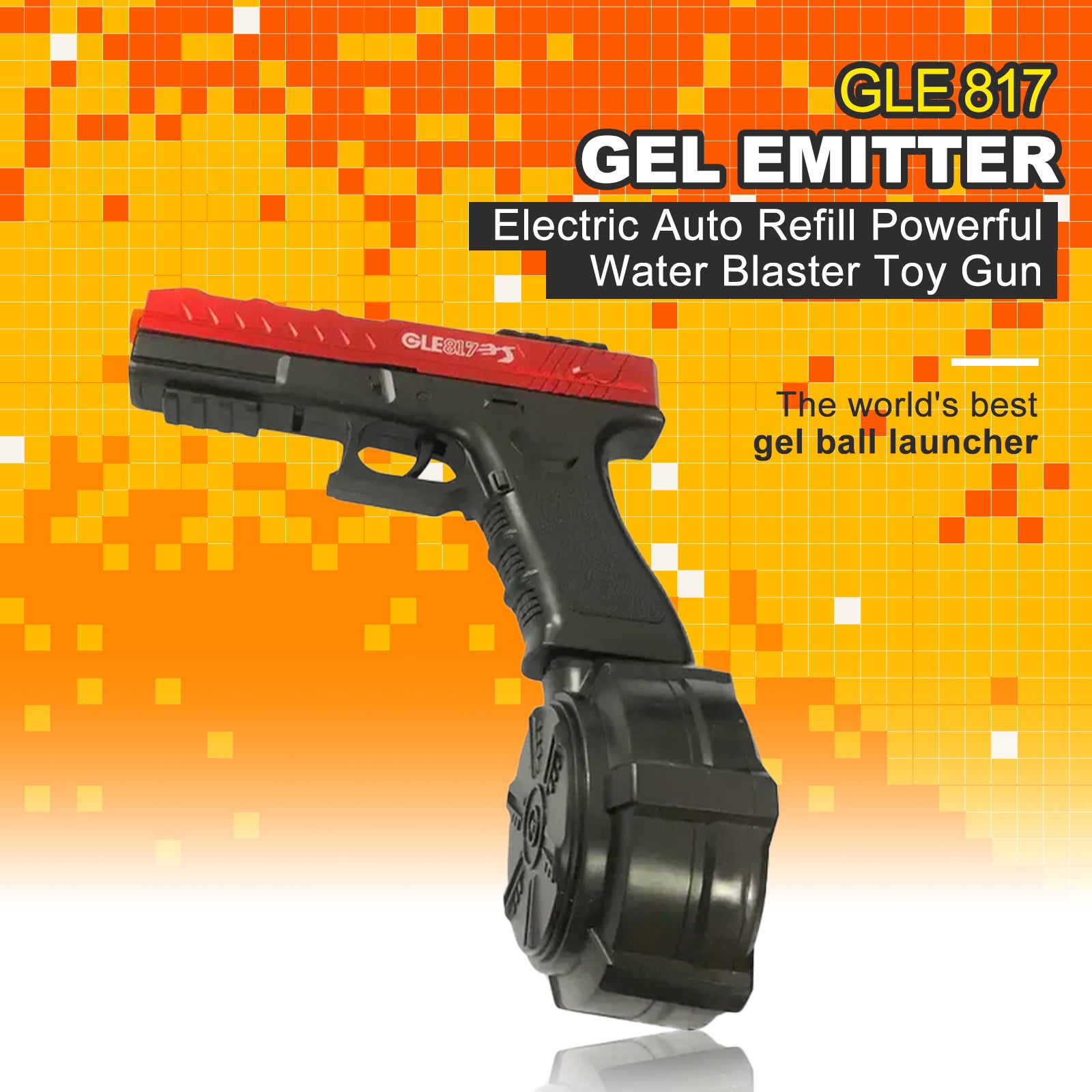 GLE 817 Electric Blowback Gel Ball Blaster Splat Gun With Three