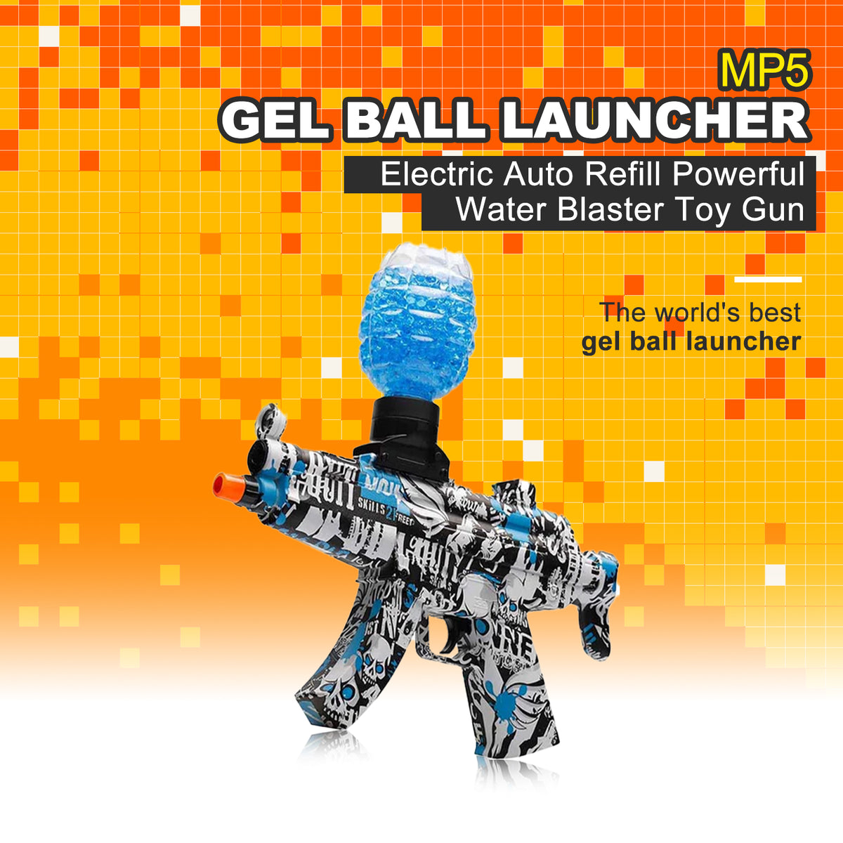 Mini MP5 Splatter Ball Electric Gel Blaster Toy Using 6-7mm Gel Balls ...