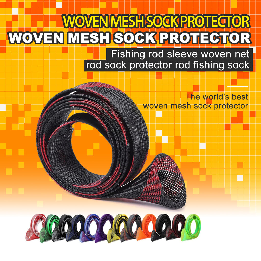 best fishing pole covers 12PCS Fishing Rod Cover Sleeve Braided Mesh Rod Sock Protector Pole Fi – Biu Blaster