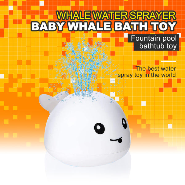 Baby Water Spray Light Up Bath Tub Whale Toy Whale Water Sprinkler Pool Toy (US Stock)