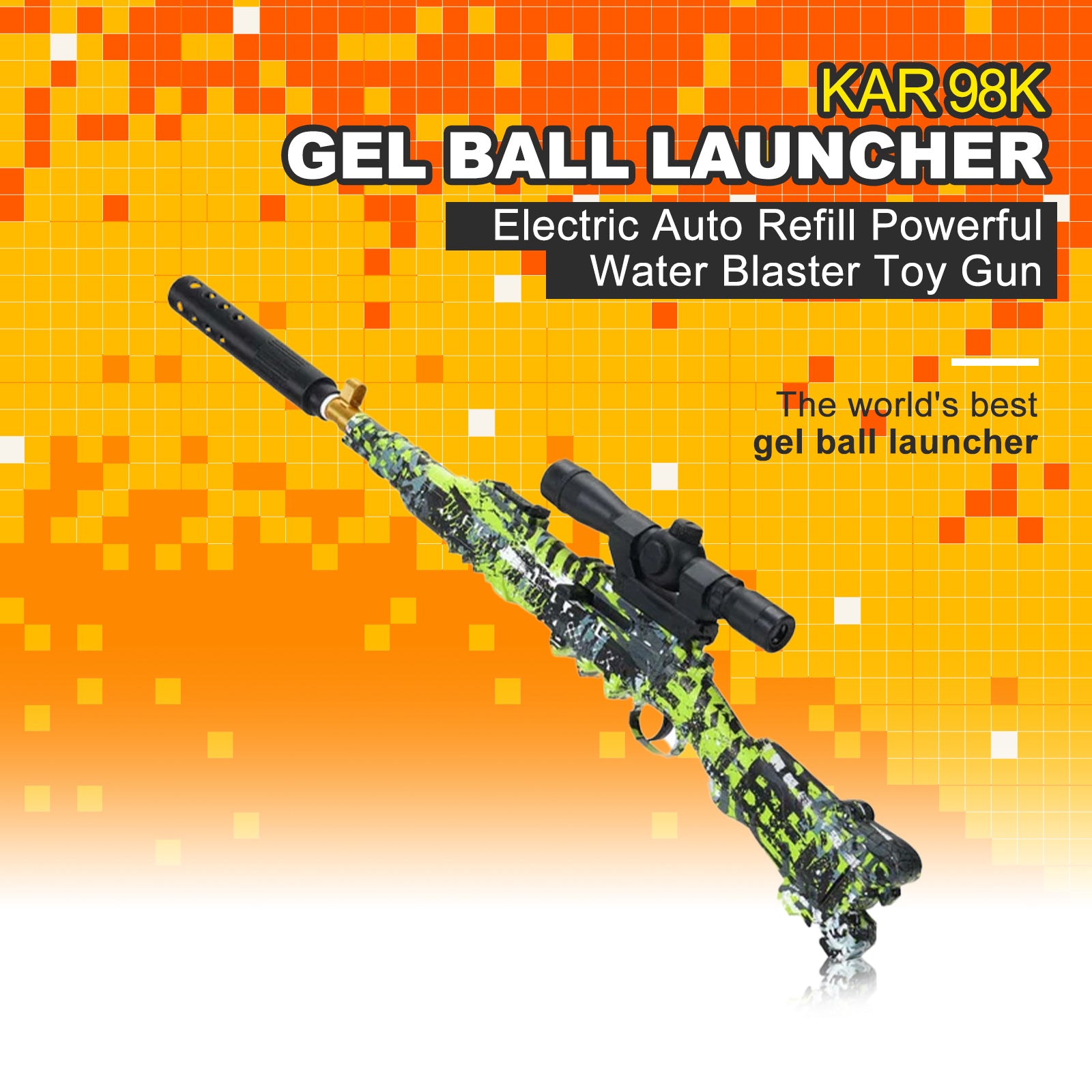 Graffiti Hopper-Fed Kar 98k Manual Action Orbeez Toy Gun – Biu Blaster