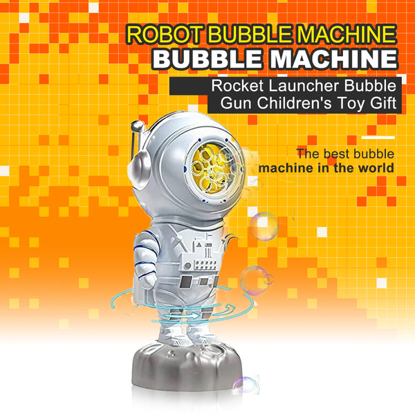 Rechargeable Robot Bubble Machine Maker for Kids Toddlers Rotating 90° & 360°, Max 12000+ Bubbles/min (US Stock)