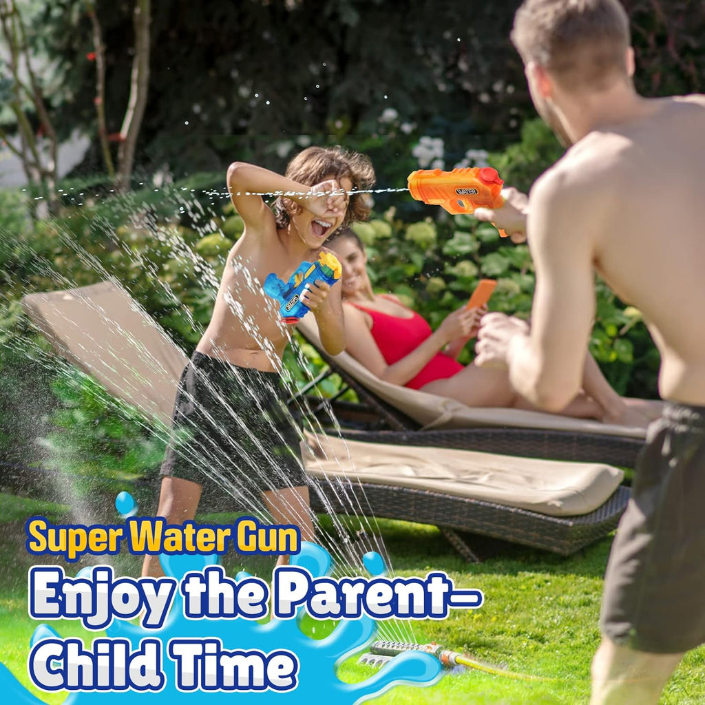 2Pcs Water Squirt Guns 200CC Capacity Blue & Yellow Color – Biu Blaster