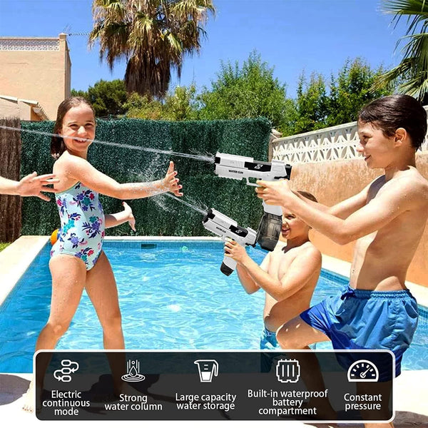 Electric Water Guns, High Capacity Automatic Squirt Guns up to 32FT Range, One-Button Automatic Water Soaker blaster Toy for Kids & Adults Summer Swimming Pool Party