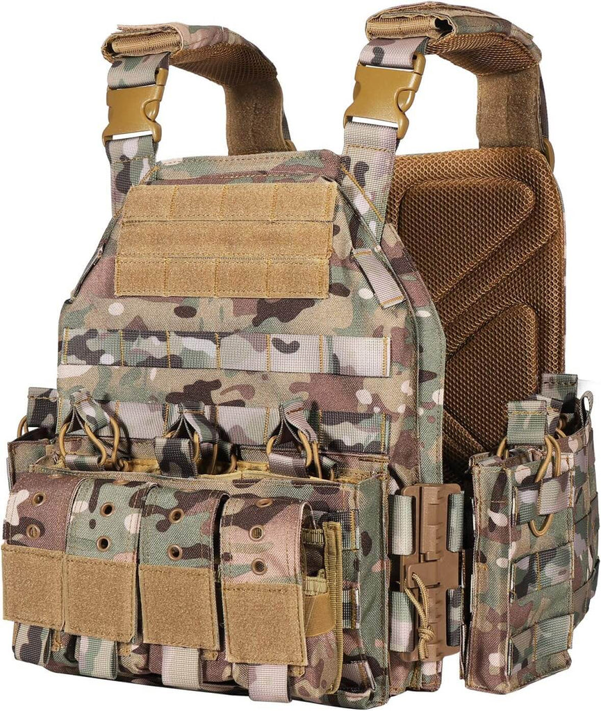 YAKEDA 1000D Tactical Quick Release Outdoor Adjustable Military Vest-Biu Blaster-camouflage-Uenel