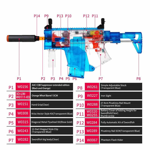 Worker Swordfish Foam Blaster Full Auto Kit-Biu Blaster-Uenel