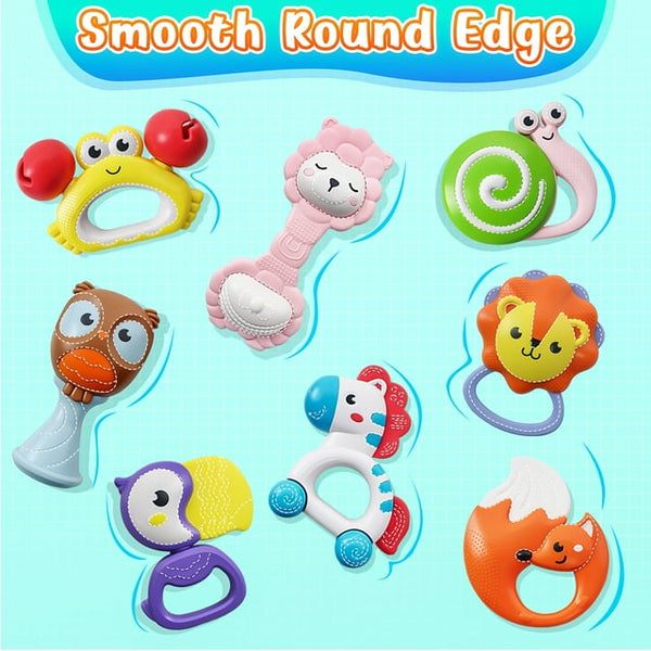 BIU BLASTER Baby Rattles Toys Set 0-12 Month Baby Toy Sensory Teething Toys Infant Gift Toddlers