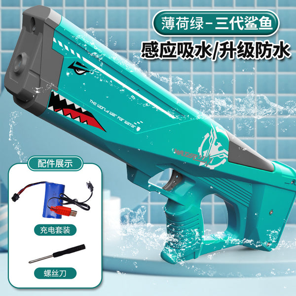 Shark Automatic Electric Water blaster Children Outdoor Beach Games Pool Summer Toys