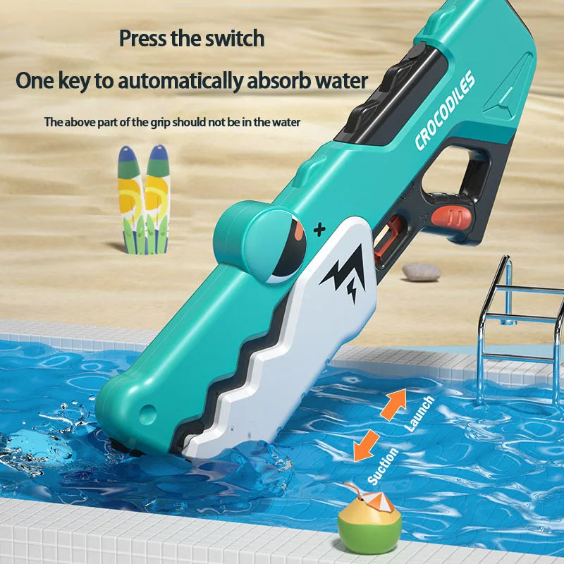 Crocodile Water Gun Automatic Electric Water Guns Toy Children's Large ...