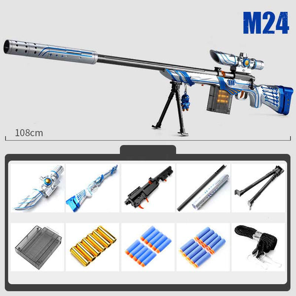 LC M24 Manual Shell Ejection Top-Fed Foam Blaster-Biu Blaster-blue-Uenel