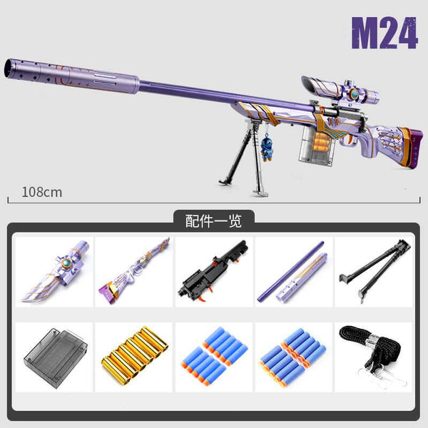 LC M24 Manual Shell Ejection Top-Fed Foam Blaster-Biu Blaster-purple-Uenel