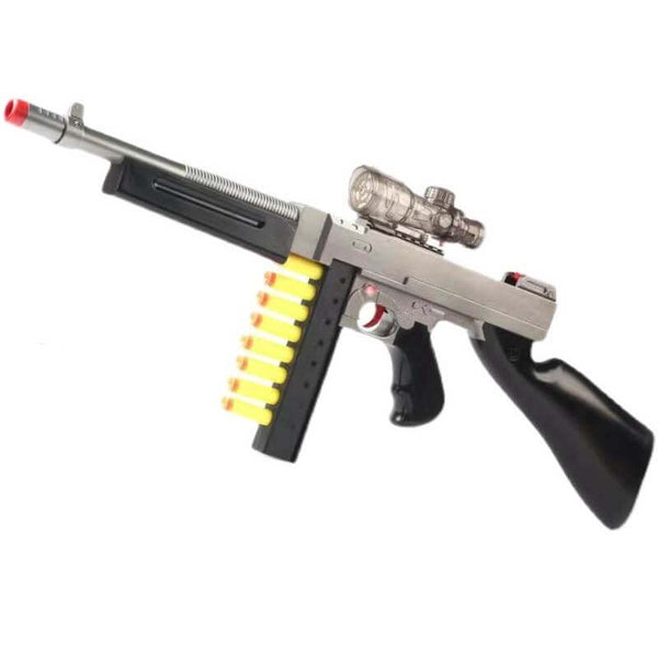 Thompson Manual Foam Dart Blaster Soft Bullet Toy-Biu Blaster-silver-Uenel