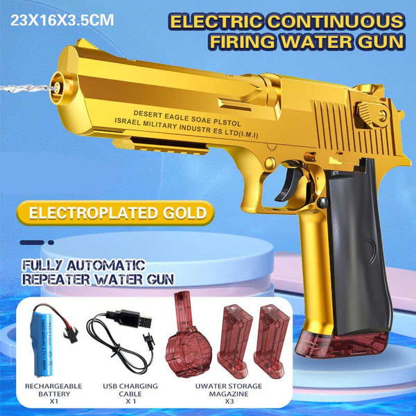 Desert Eagle Fully Automatic Electric Water Gun with Magazine-Biu Blaster-golden-Uenel