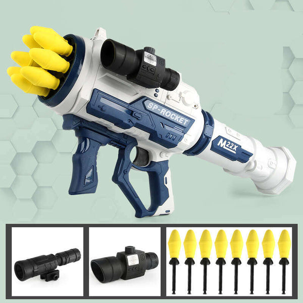 M22X 8-Hole Semi-Auto Rocket Launcher EVA Dart Blaster-Biu Blaster-blue white-Uenel