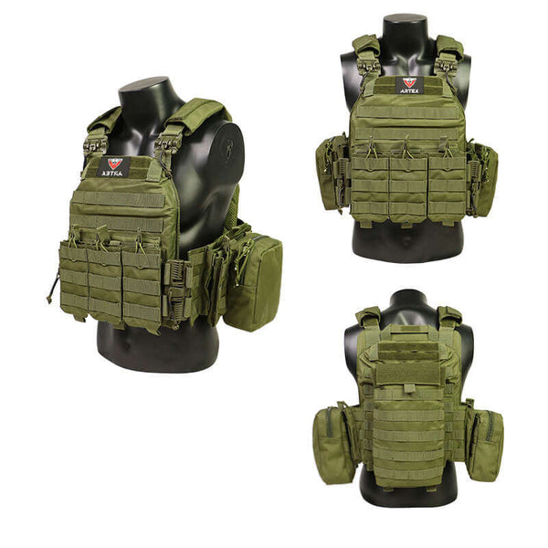 Tactical Quick Release Outdoor Molle Airsoft Vests Adjustable Breathable Weighted Gear-Biu Blaster-green-Uenel