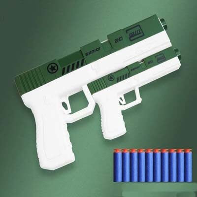 Large & Small Glock Kids Foam Toy Blaster 2pcs-Biu Blaster-green-Uenel